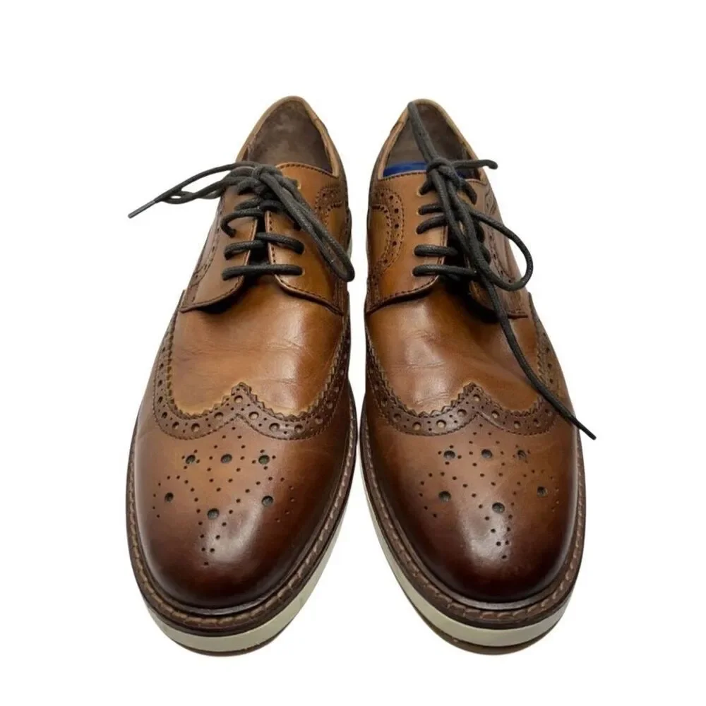 Vince Camuto Oxford Mens Size 10 Brown Leather Brogue‎ Shoes